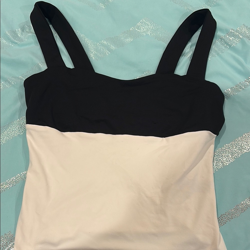 SHEIN Black and Cream Bustier Crop Top